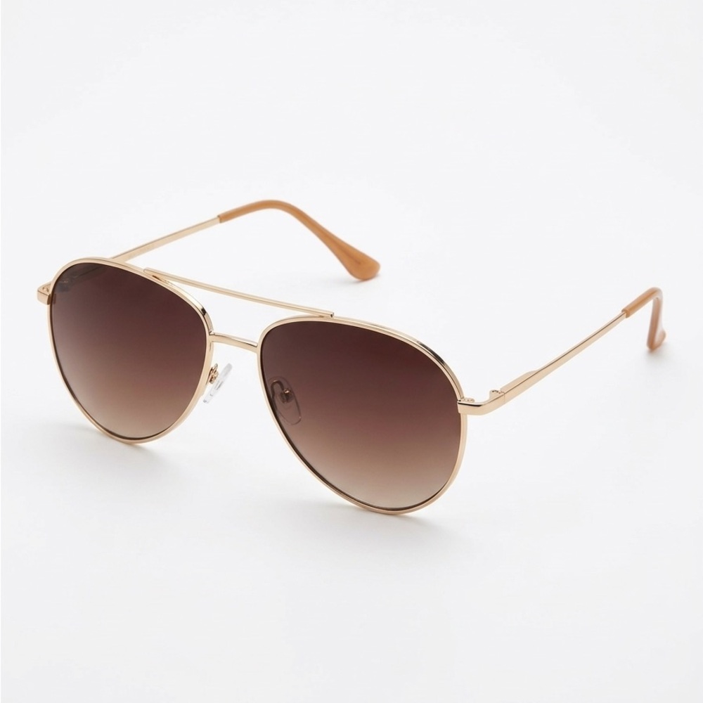 Aviator Sunglasses in Gold with Brown Gradient Lenses